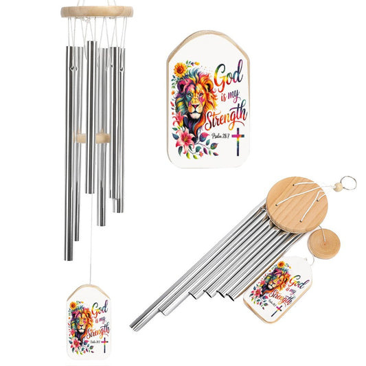 He Is My Strength Christian Wind Chime - ClaimedbyGodDesigns