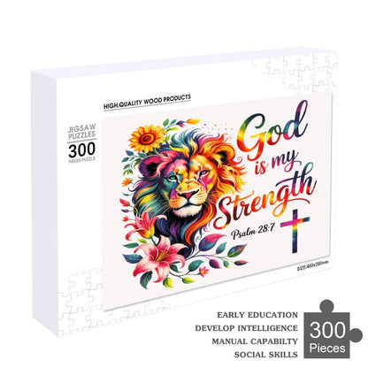 He Is My Strength Christian Wooden Picture Puzzle - ClaimedbyGodDesigns