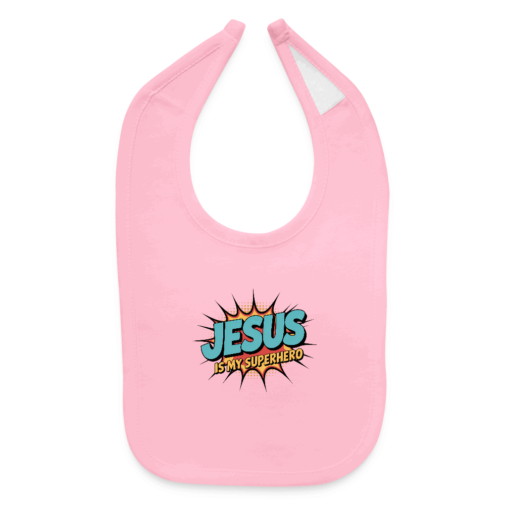 He Is My Superhero Christian Baby Bib - ClaimedbyGodDesigns