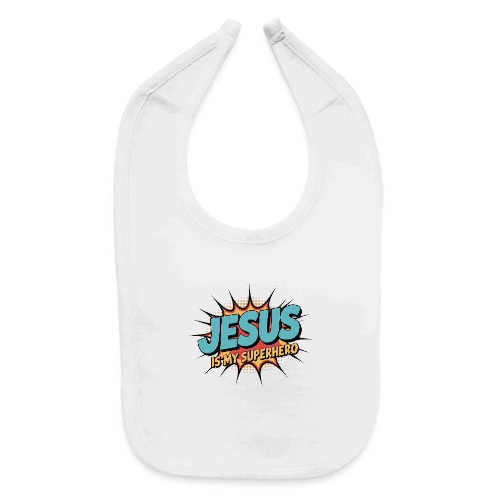 He Is My Superhero Christian Baby Bib - ClaimedbyGodDesigns