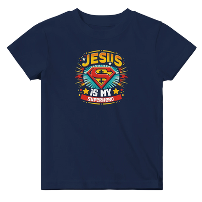 He Is My Superhero Christian Baby Crewneck T-shirt - ClaimedbyGodDesigns