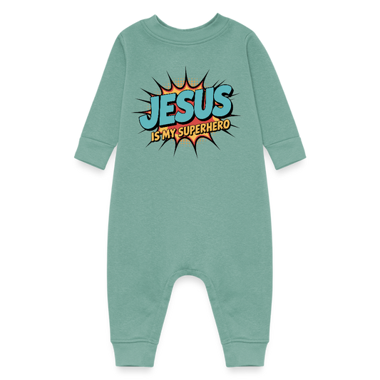 He Is My Superhero Christian Baby Fleece Onesie - ClaimedbyGodDesigns