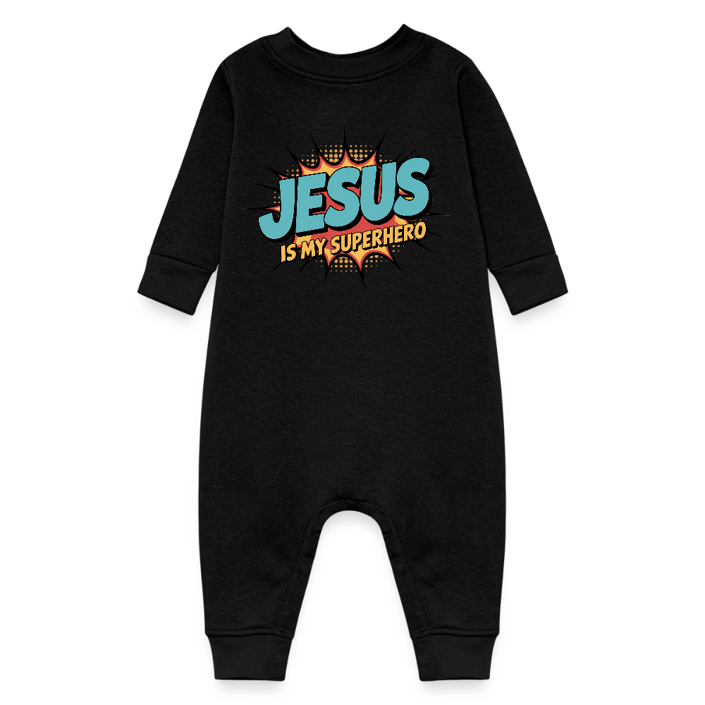He Is My Superhero Christian Baby Fleece Onesie - ClaimedbyGodDesigns