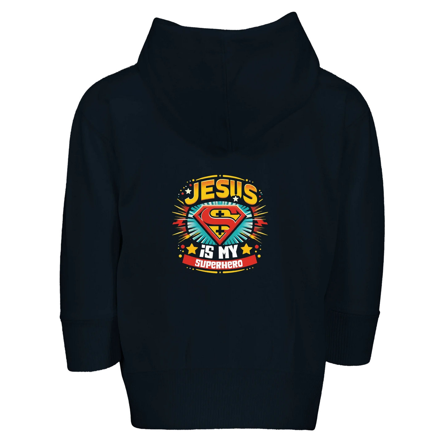 He Is My Superhero Christian Toddler Zip Fleece Hooded Sweatshirt - ClaimedbyGodDesigns