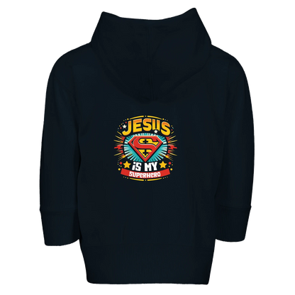 He Is My Superhero Christian Toddler Zip Fleece Hooded Sweatshirt - ClaimedbyGodDesigns