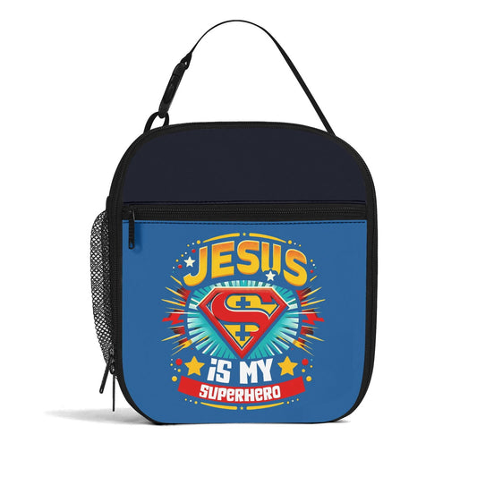 He Is My Superhero Insulated Christian Lunch Box for Kids - ClaimedbyGodDesigns