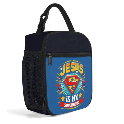He Is My Superhero Insulated Christian Lunch Box for Kids - ClaimedbyGodDesigns