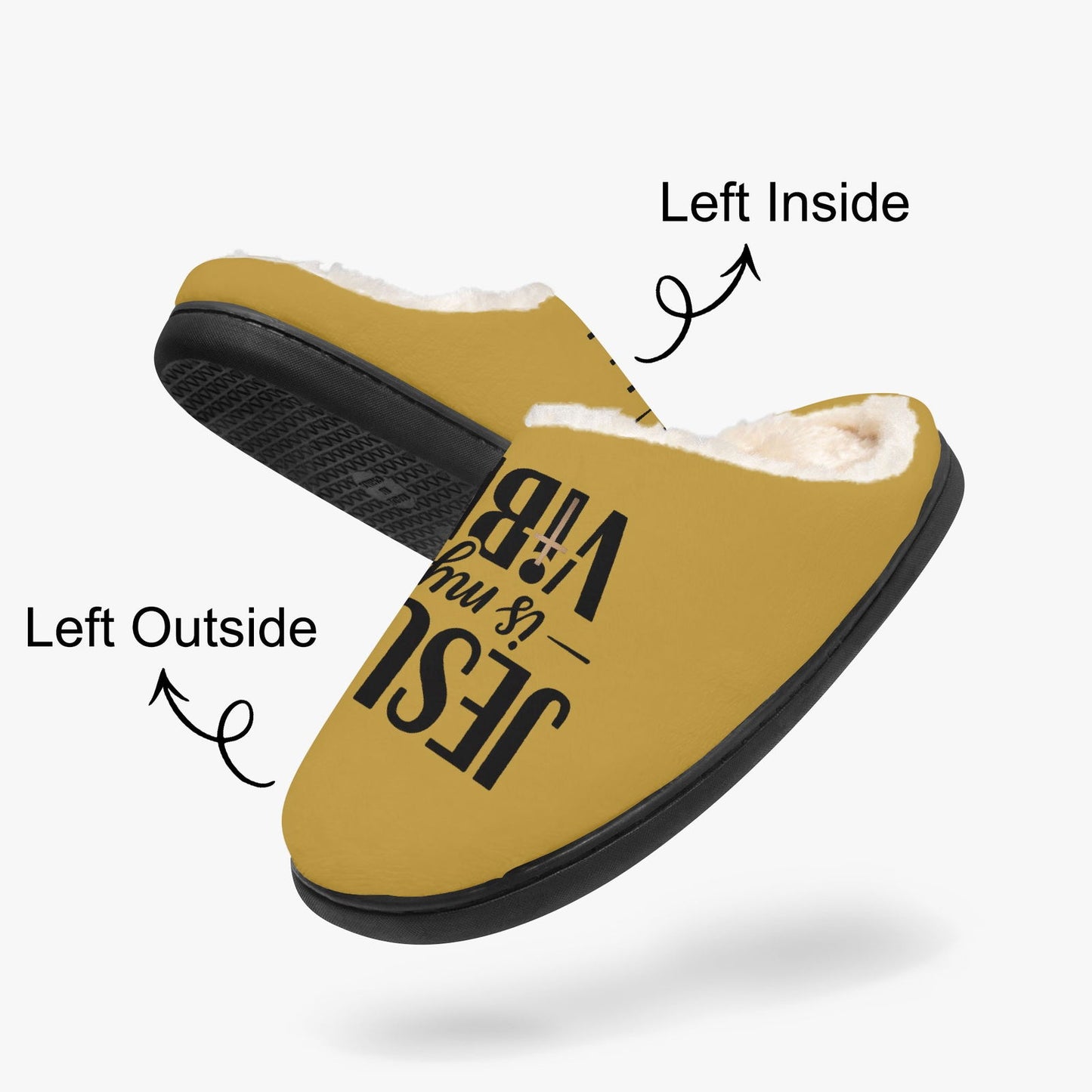 He Is My Vibe Christian Fluffy Bedroom Slippers - ClaimedbyGodDesigns