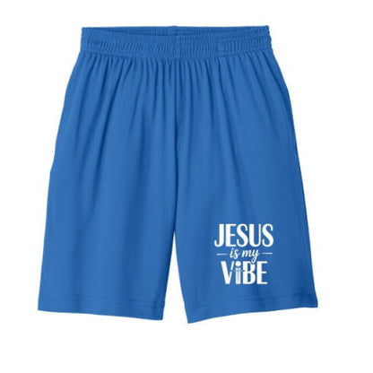 He Is My Vibe Youth Christian Basketball Shorts - ClaimedbyGodDesigns
