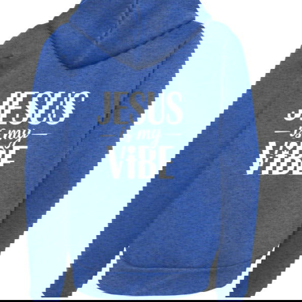 He Is My Vibe Youth Christian Sponge Fleece Full-Zip Hooded Sweatshirt - ClaimedbyGodDesigns