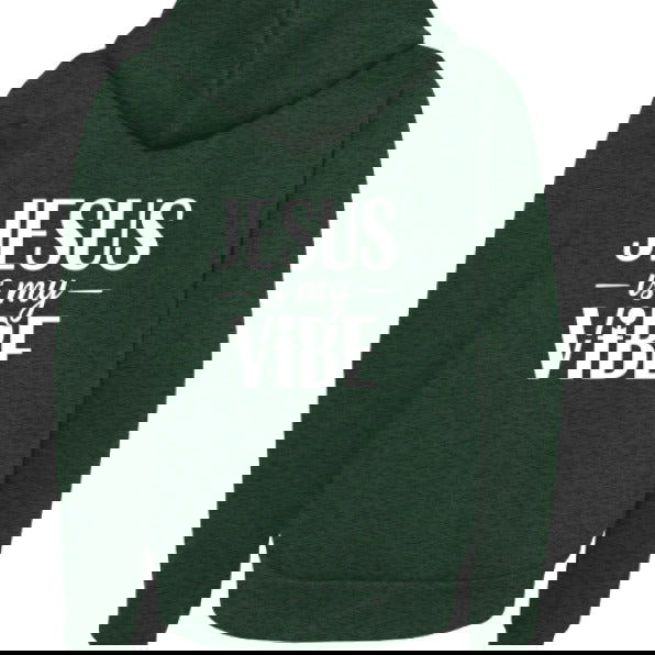 He Is My Vibe Youth Christian Sponge Fleece Full-Zip Hooded Sweatshirt - ClaimedbyGodDesigns