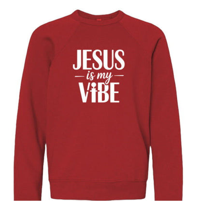 He Is My Vibe Youth Christian Sponge Fleece Pullover Sweatshirt - ClaimedbyGodDesigns