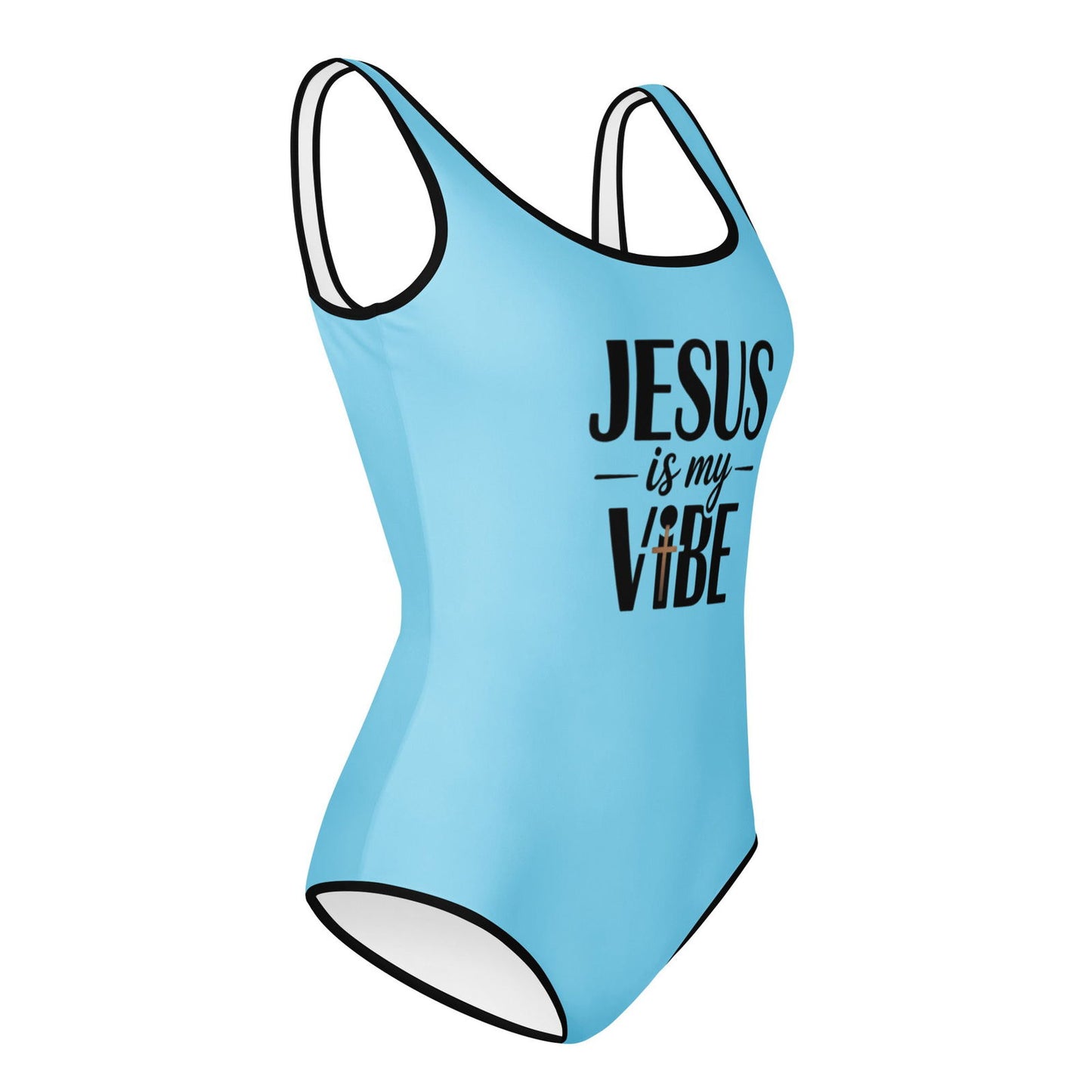 He Is My Vibe Youth Christian Swimsuit - ClaimedbyGodDesigns