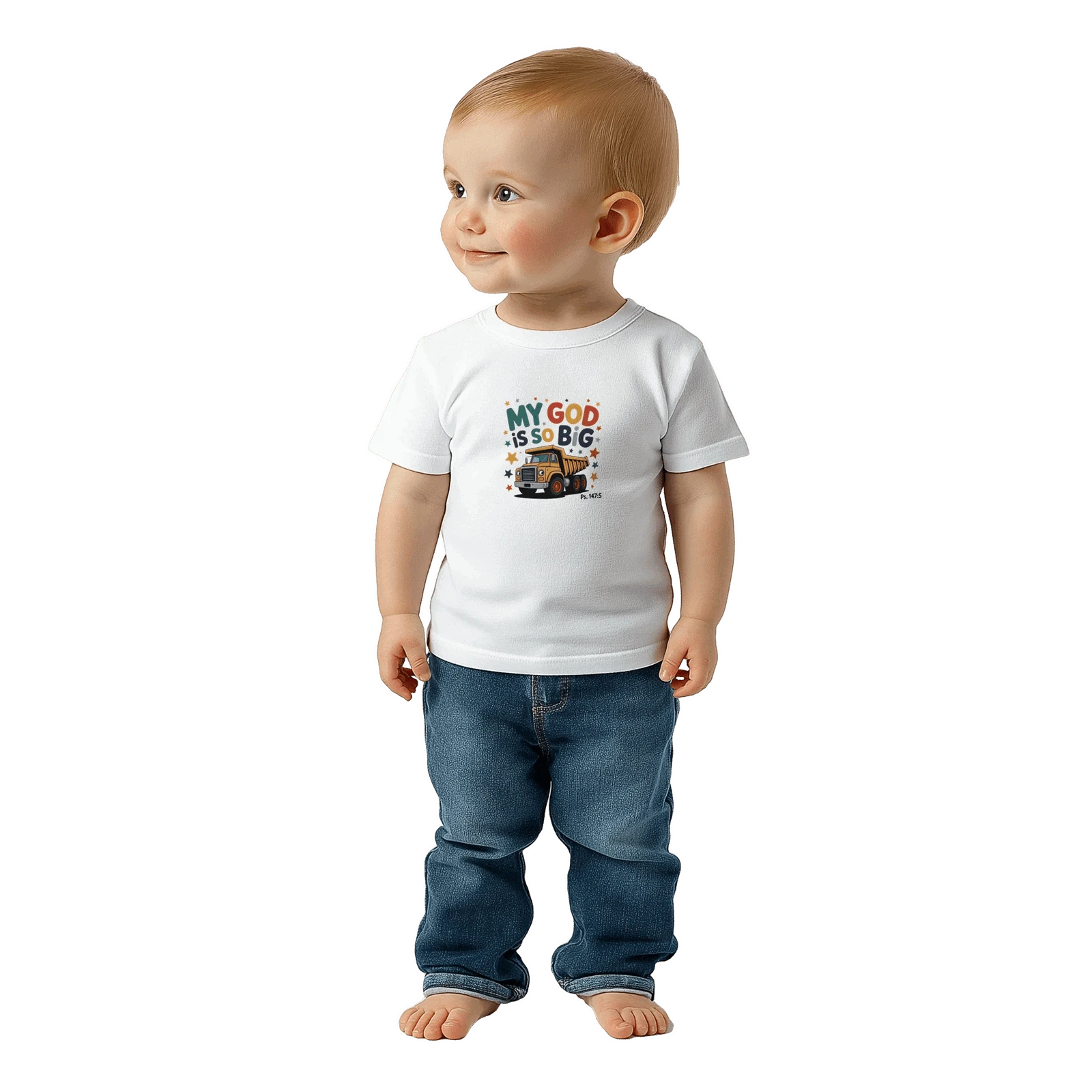 He Is So Big Christian Classic Baby Crewneck T-shirt - ClaimedbyGodDesigns
