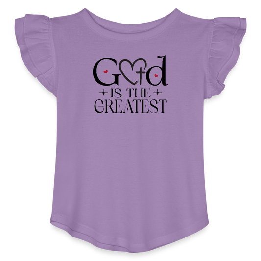 He Is The Greatest Christian Toddler Girls Flutter T-shirt - ClaimedbyGodDesigns