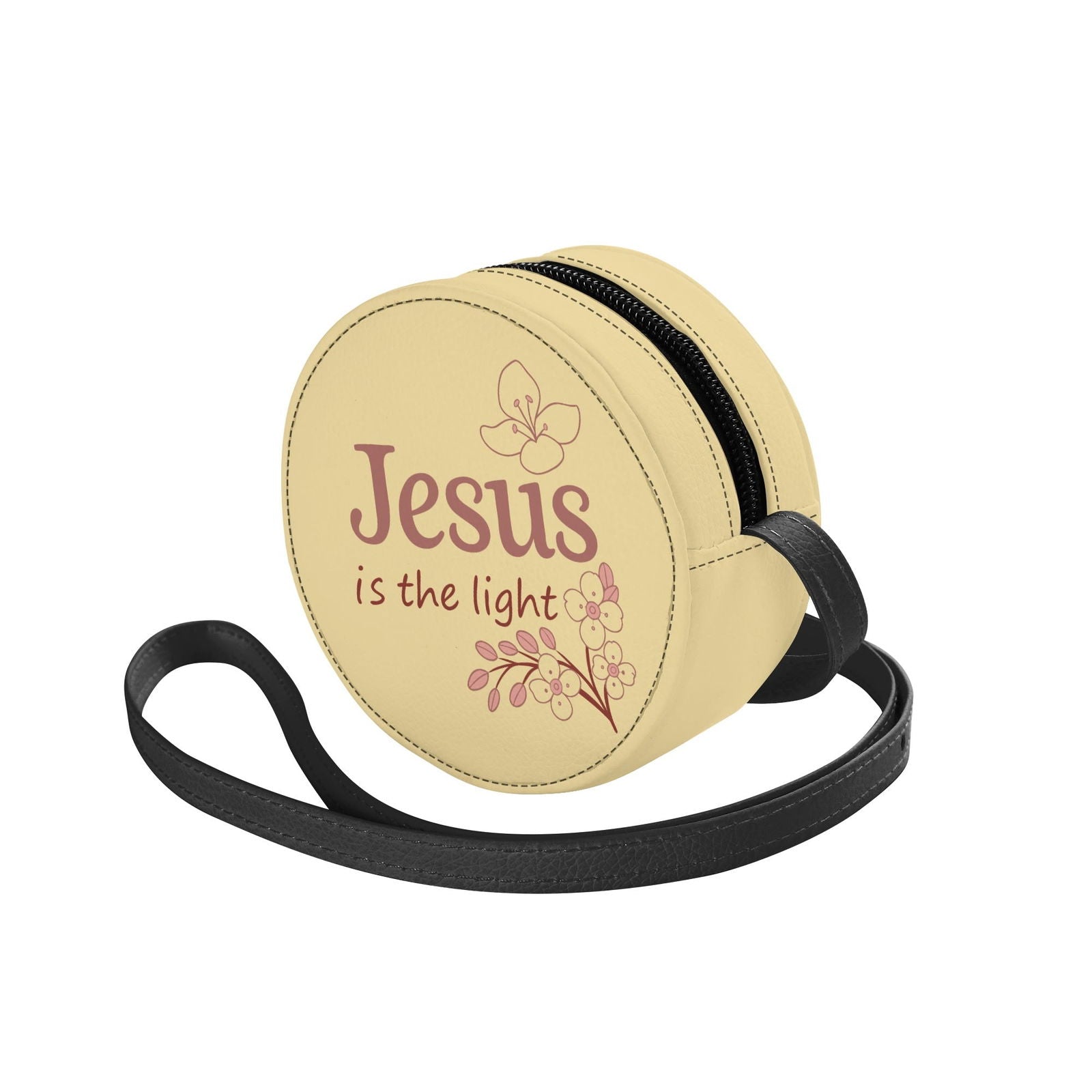 He Is The Light Christian Kids PU Small Round Bag Children Purse - ClaimedbyGodDesigns