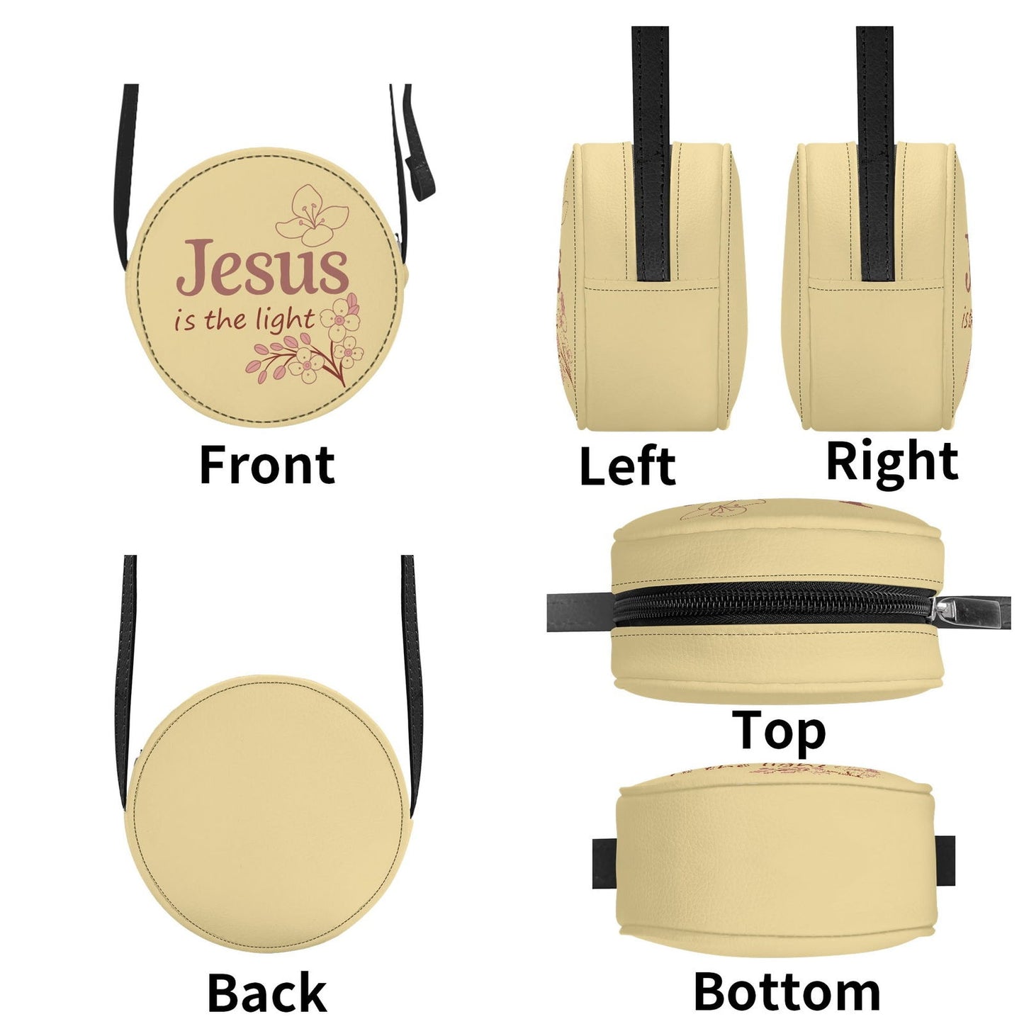 He Is The Light Christian Kids PU Small Round Bag Children Purse - ClaimedbyGodDesigns