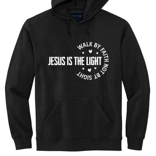 He Is The Light Unisex Christian Fleece Pullover Hooded Sweatshirt - ClaimedbyGodDesigns