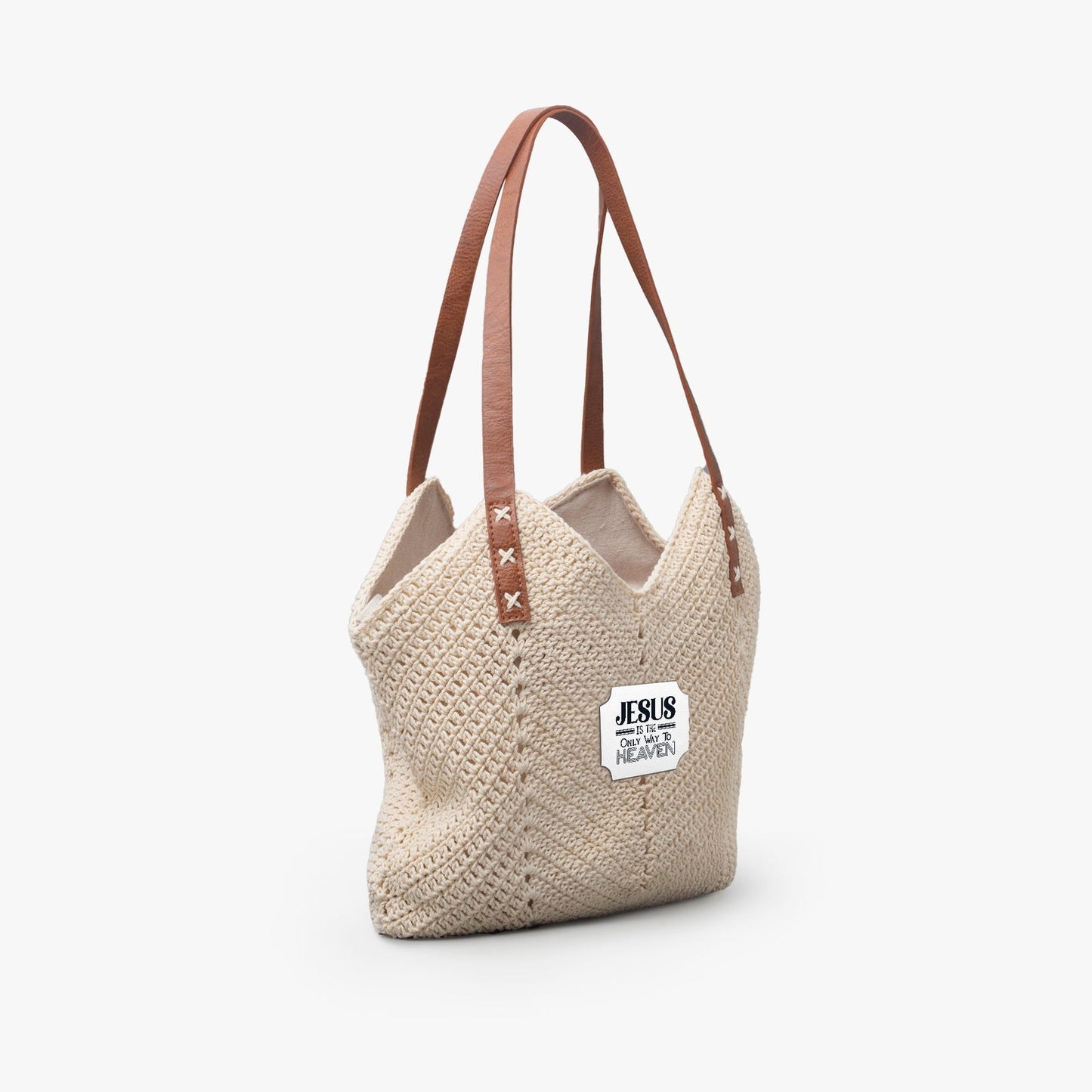 He Is The Only Way Christian Straw Shoulder Bag - ClaimedbyGodDesigns