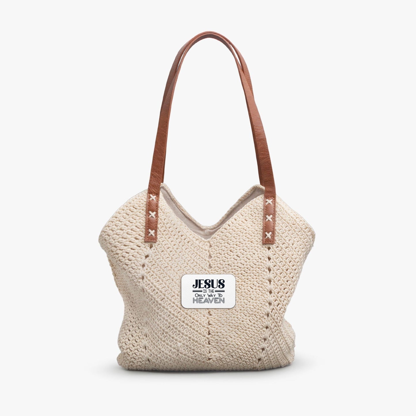 He Is The Only Way Christian Straw Shoulder Bag - ClaimedbyGodDesigns