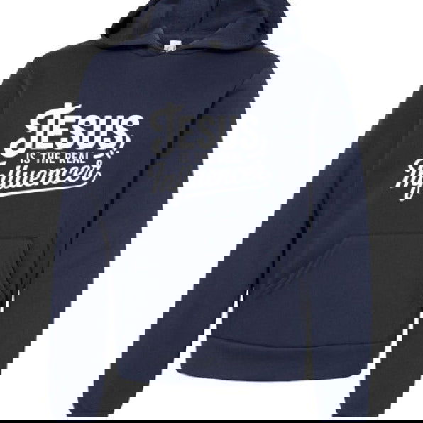 He Is The Real Influencer Youth Christian Sponge Fleece Pullover Hooded Sweatshirt - ClaimedbyGodDesigns