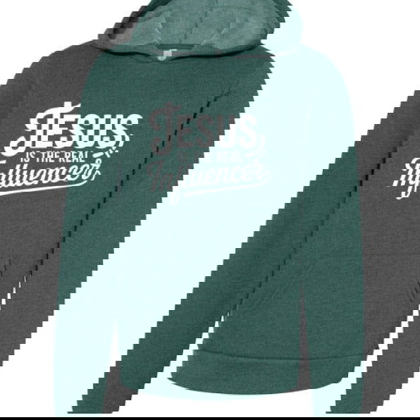 He Is The Real Influencer Youth Christian Sponge Fleece Pullover Hooded Sweatshirt - ClaimedbyGodDesigns