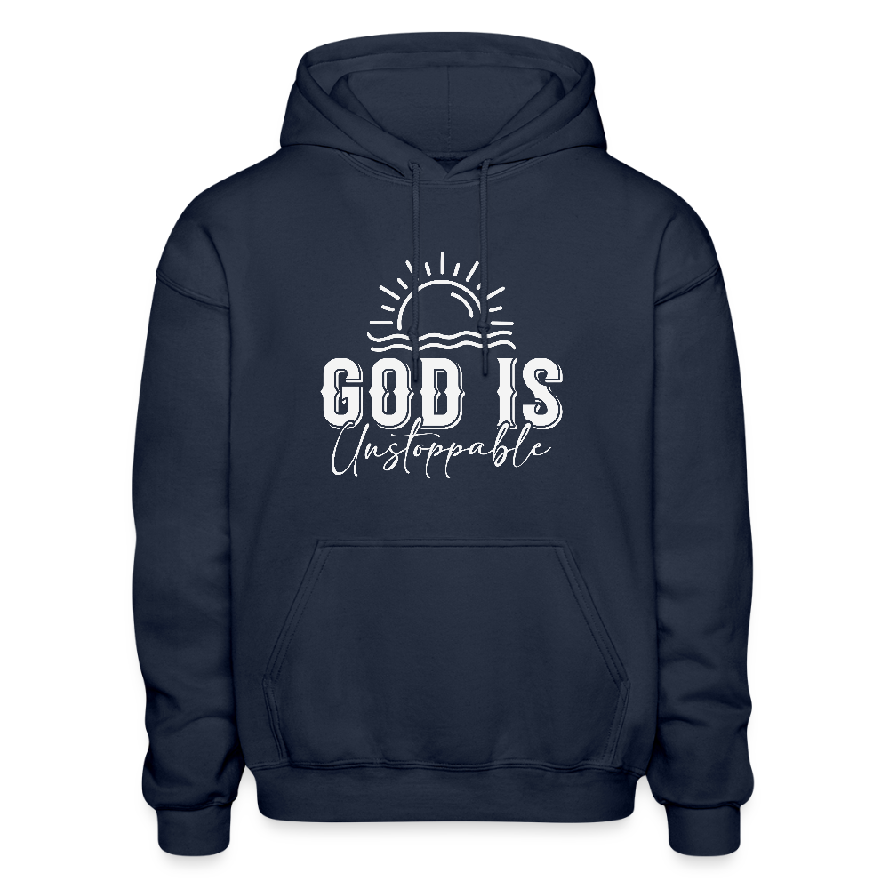 He Is Unstoppable Heavy Blend Adult Christian Hooded Sweatshirt - ClaimedbyGodDesigns