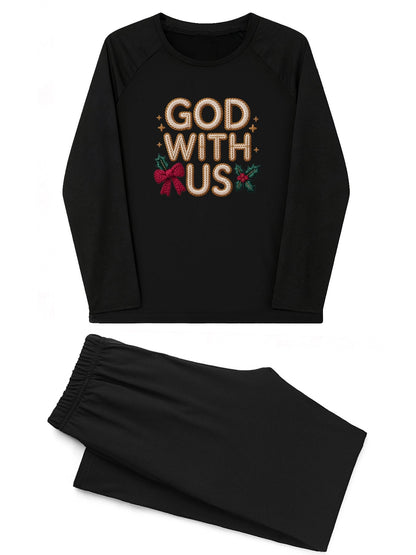 He Is With Us Unisex Adult Christian Plaid Pajamas - ClaimedbyGodDesigns