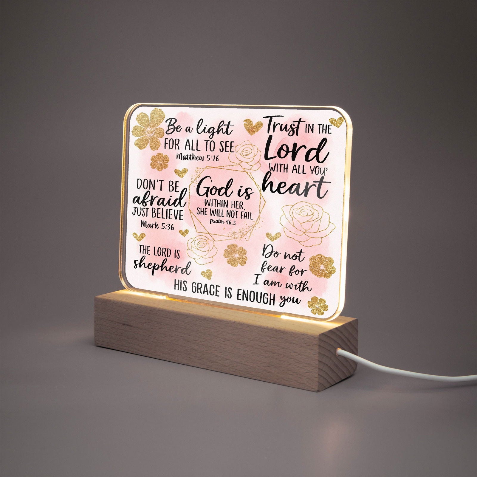 He Is Within Her Christian Acrylic Plaque with Stand - Rectangle - ClaimedbyGodDesigns