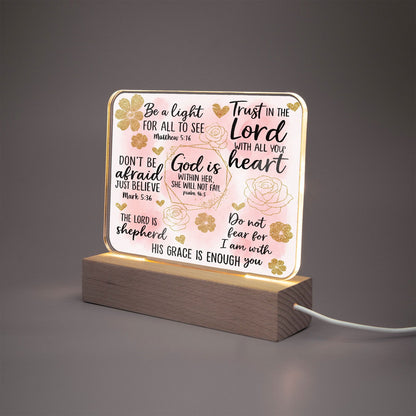 He Is Within Her Christian Acrylic Plaque with Stand - Rectangle - ClaimedbyGodDesigns