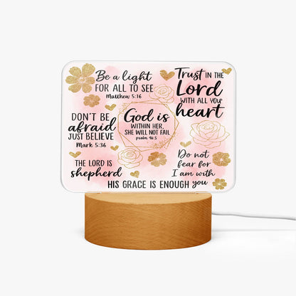 He Is Within Her Christian Acrylic Plaque with Stand - Rectangle - ClaimedbyGodDesigns