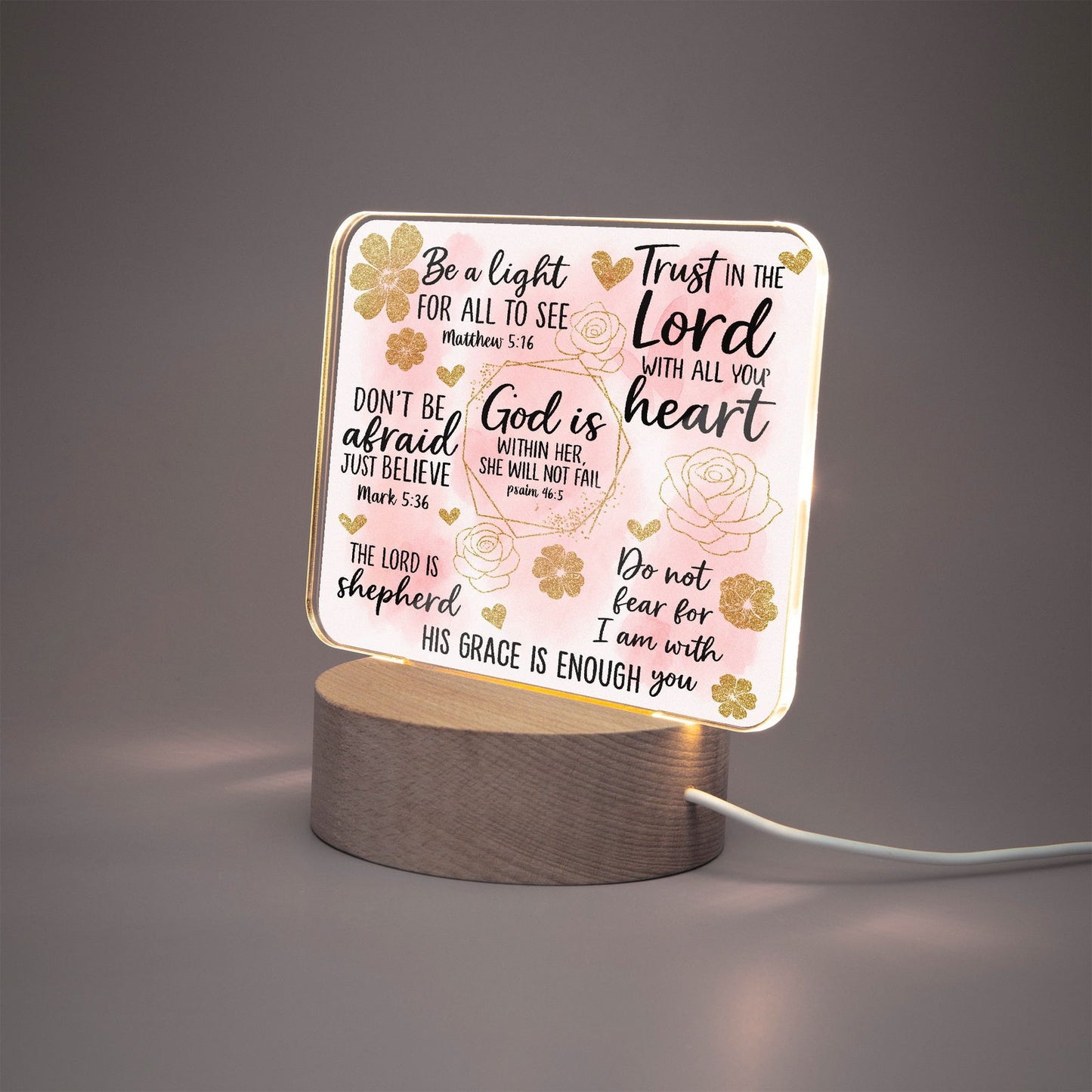 He Is Within Her Christian Acrylic Plaque with Stand - Rectangle - ClaimedbyGodDesigns