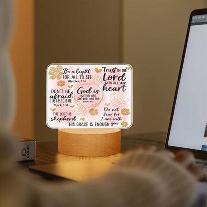 He Is Within Her Christian Acrylic Plaque with Stand - Rectangle - ClaimedbyGodDesigns