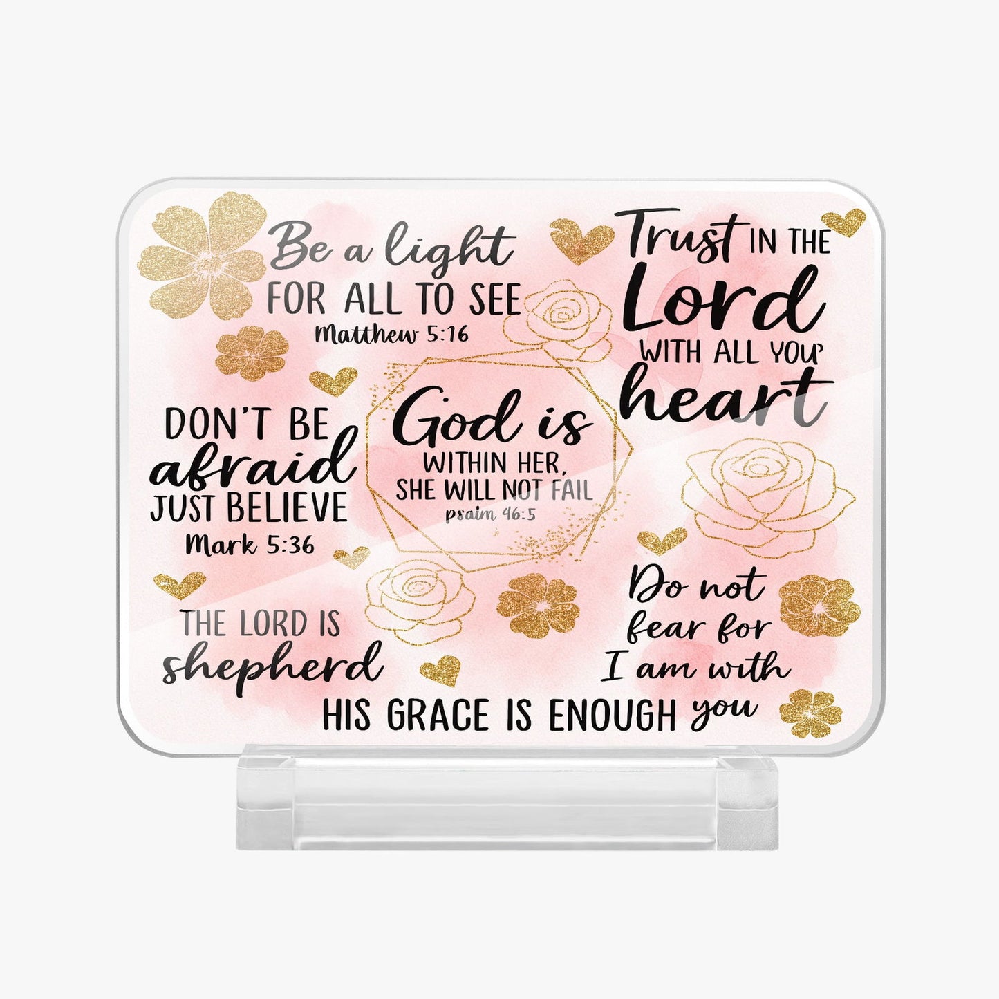 He Is Within Her Christian Acrylic Plaque with Stand - Rectangle - ClaimedbyGodDesigns