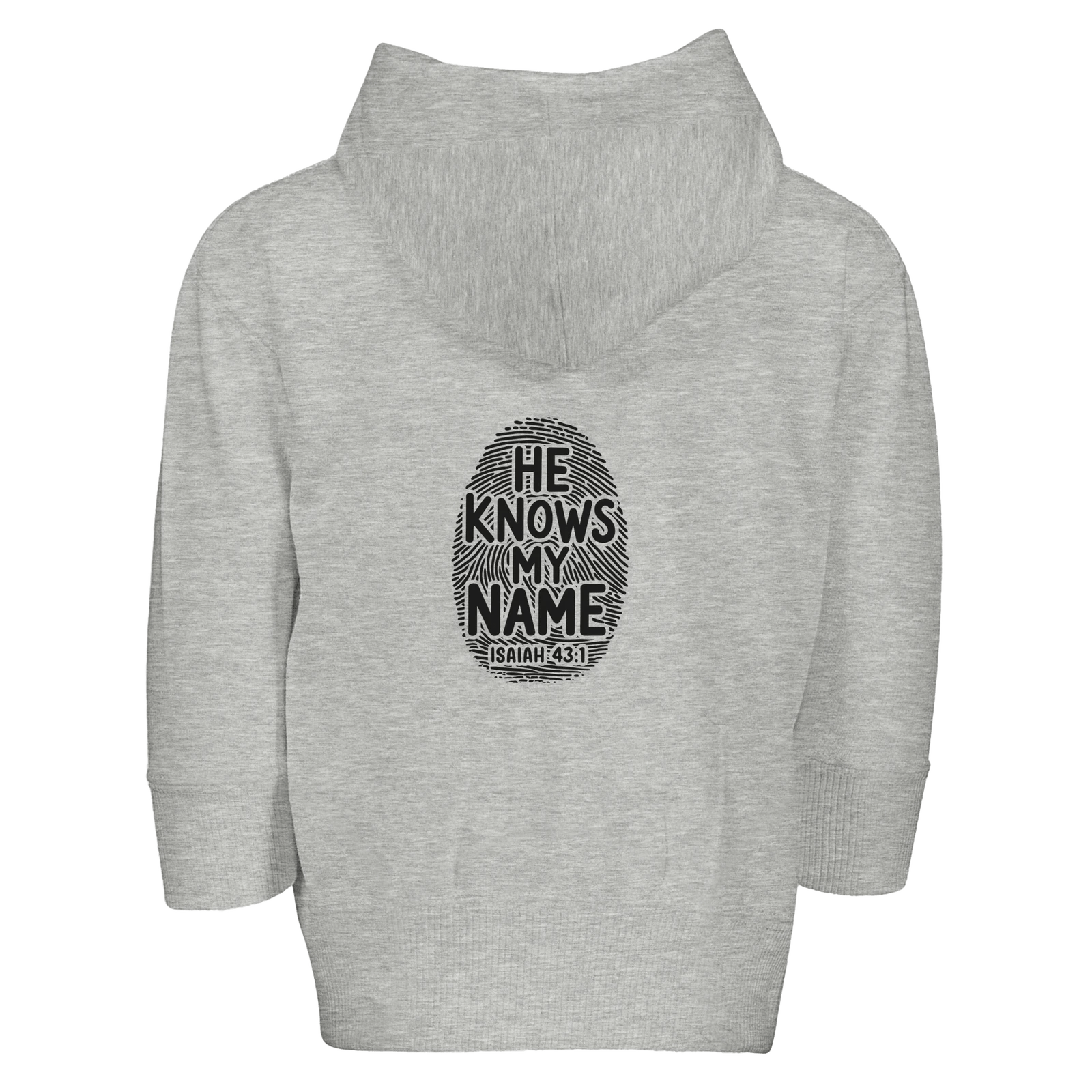 He Knows My Name Christian Toddler Zip Fleece Hooded Sweatshirt - ClaimedbyGodDesigns