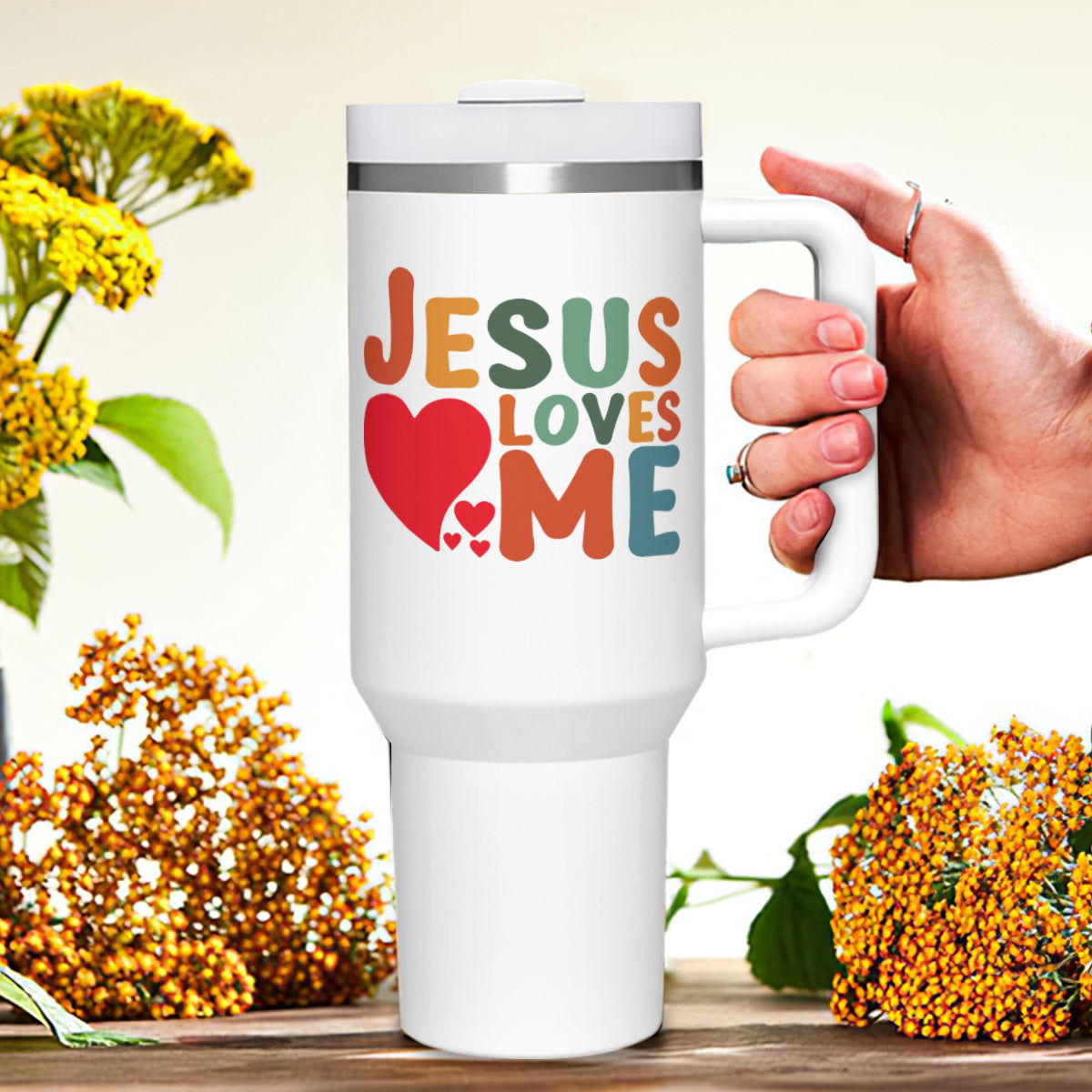 He Loves Me Christian Stainless Steel Tumbler 40oz - ClaimedbyGodDesigns