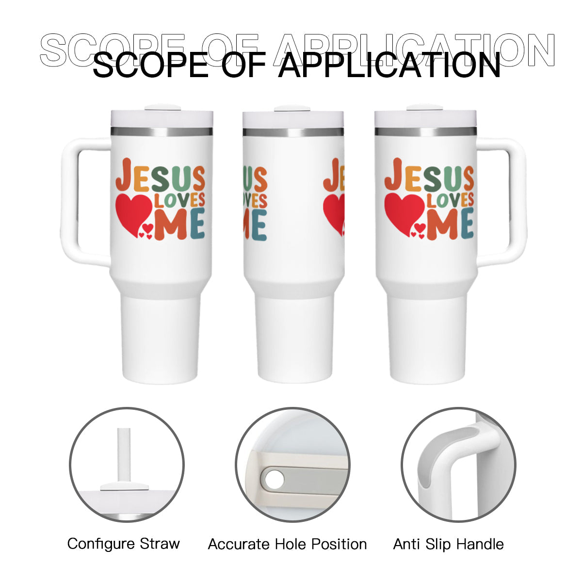 He Loves Me Christian Stainless Steel Tumbler 40oz - ClaimedbyGodDesigns