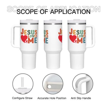 He Loves Me Christian Stainless Steel Tumbler 40oz - ClaimedbyGodDesigns