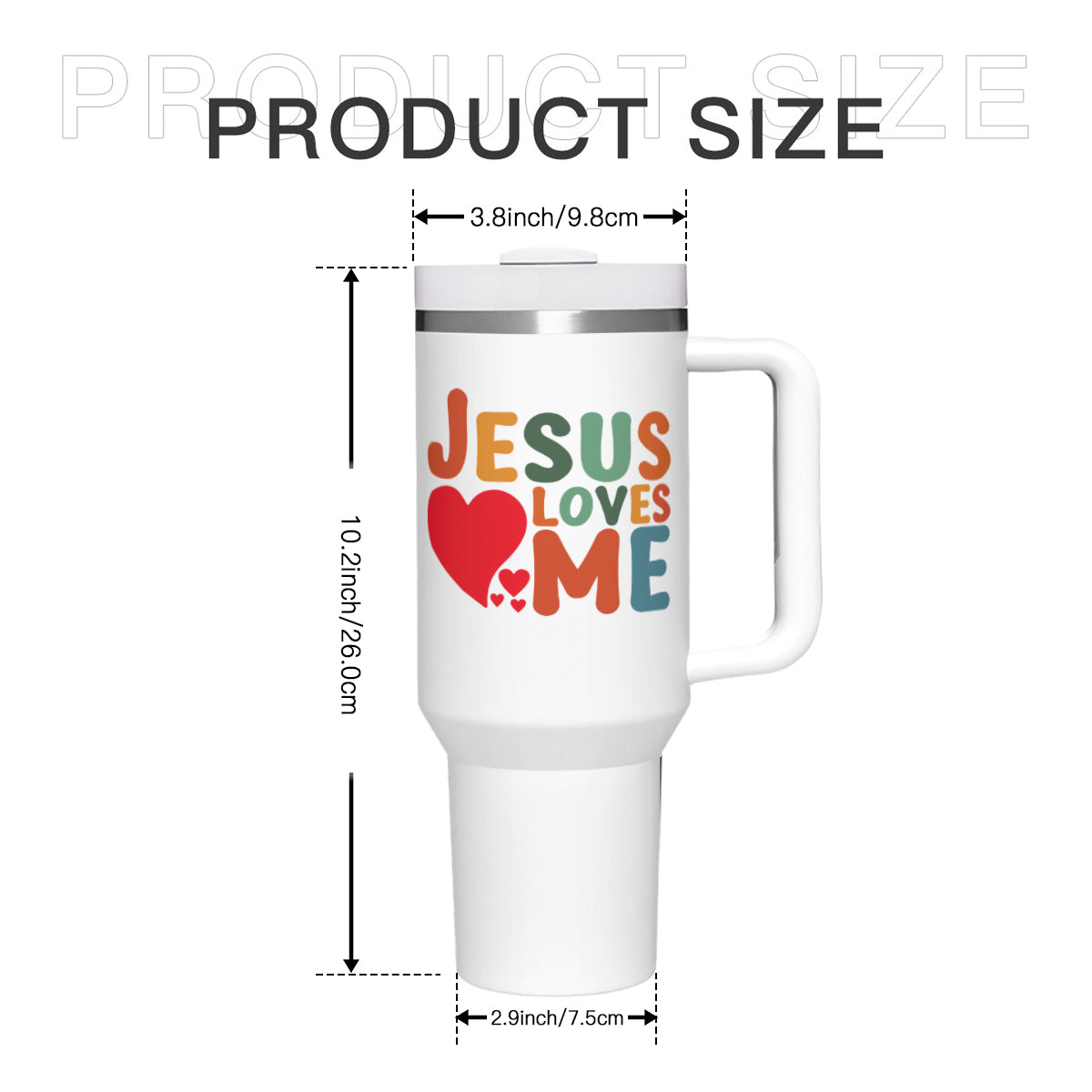 He Loves Me Christian Stainless Steel Tumbler 40oz - ClaimedbyGodDesigns