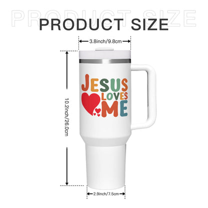 He Loves Me Christian Stainless Steel Tumbler 40oz - ClaimedbyGodDesigns