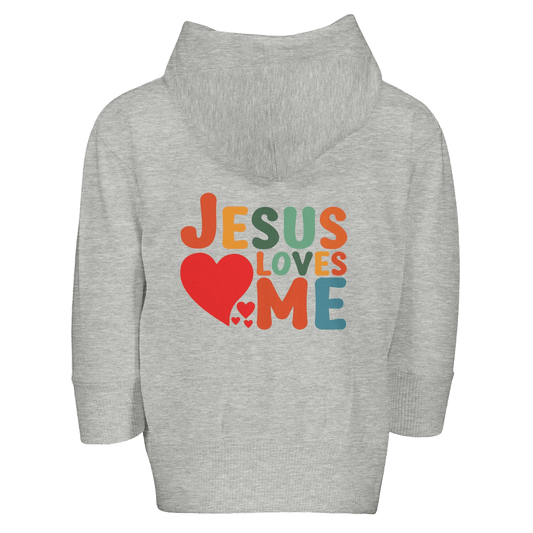 He Loves Me Christian Toddler Zip Fleece Hooded Sweatshirt - ClaimedbyGodDesigns