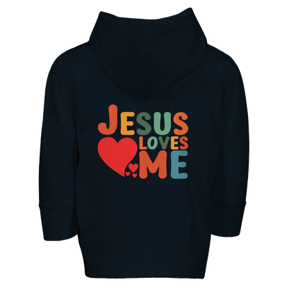 He Loves Me Christian Toddler Zip Fleece Hooded Sweatshirt - ClaimedbyGodDesigns
