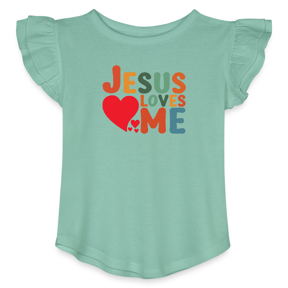 He Loves Me Christian Toddler  Flutter T-shirt - ClaimedbyGodDesigns