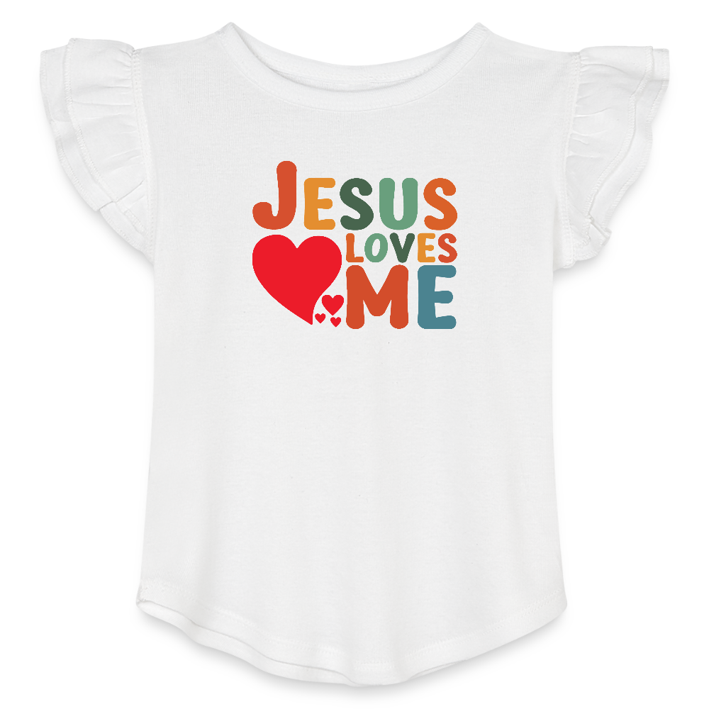 He Loves Me Christian Toddler  Flutter T-shirt - ClaimedbyGodDesigns