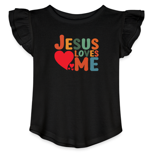 He Loves Me Christian Toddler  Flutter T-shirt - ClaimedbyGodDesigns