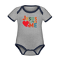 He Loves Me Organic Contrast Short Sleeve Christian Baby Onesie - ClaimedbyGodDesigns