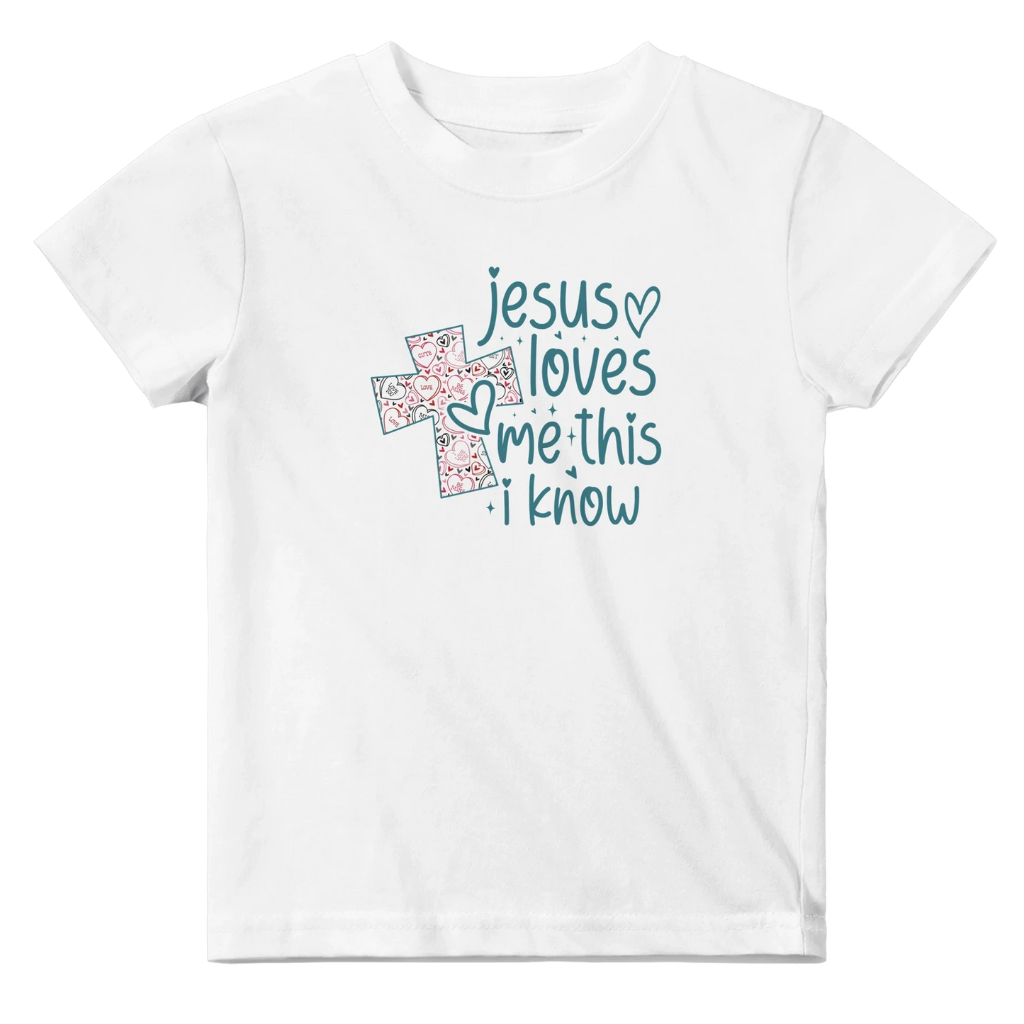 He Loves Me This I Know Christian Baby Crewneck T-shirt - ClaimedbyGodDesigns