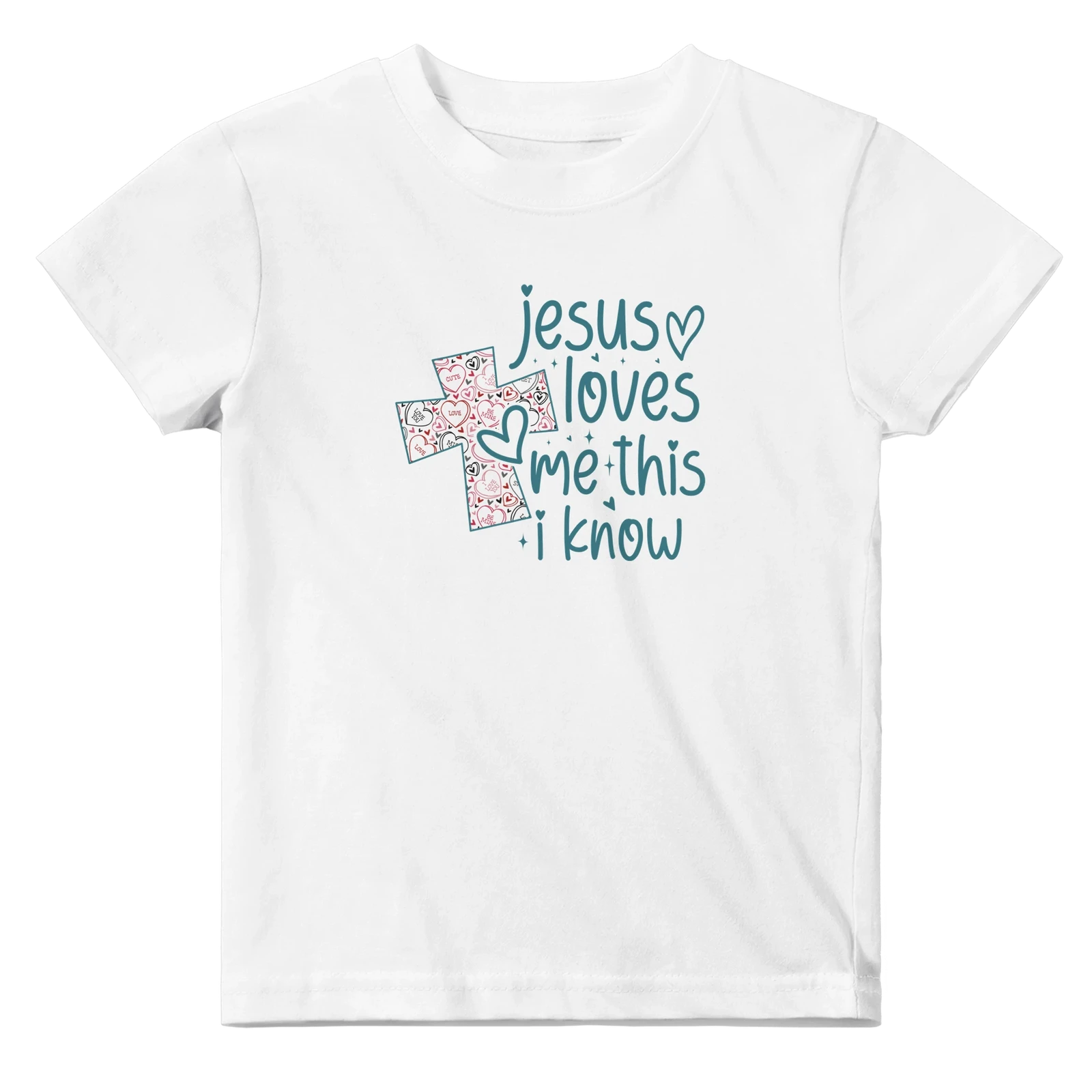 He Loves Me This I Know Christian Baby Crewneck T-shirt - ClaimedbyGodDesigns