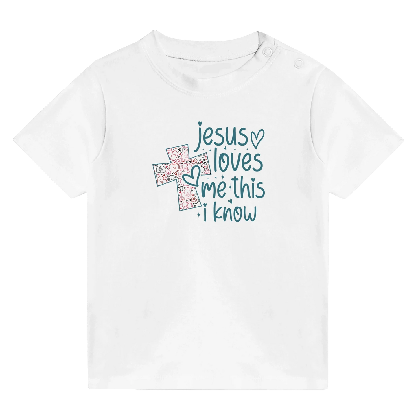 He Loves Me This I Know Christian Baby Crewneck T-shirt - ClaimedbyGodDesigns