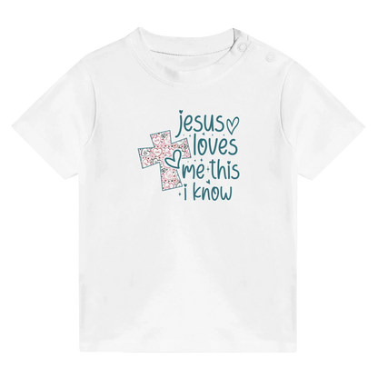 He Loves Me This I Know Christian Baby Crewneck T-shirt - ClaimedbyGodDesigns